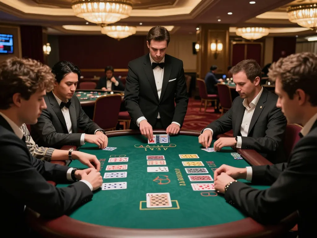 Exciting moment at nhà cái 79king blackjack table showcasing players making strategic bets