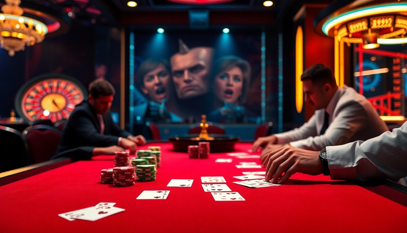 Vaobet offers a thrilling casino experience with high-stakes poker, colorful chips, and intense gameplay.