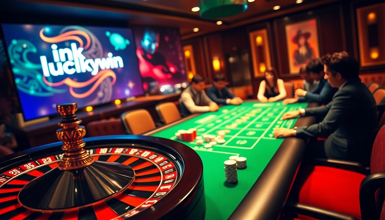 Engage with exciting gameplay at Link Luckywin uy tín, showcasing a vibrant casino atmosphere.