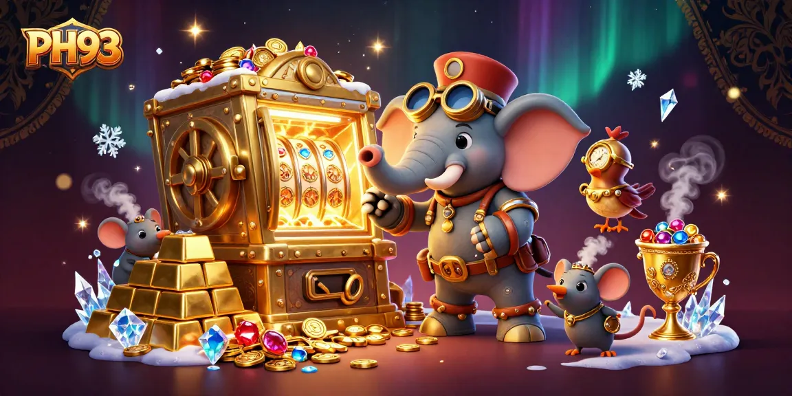 Spin the reels at PH33 to uncover sparkling treasures in a vibrant casino scene.