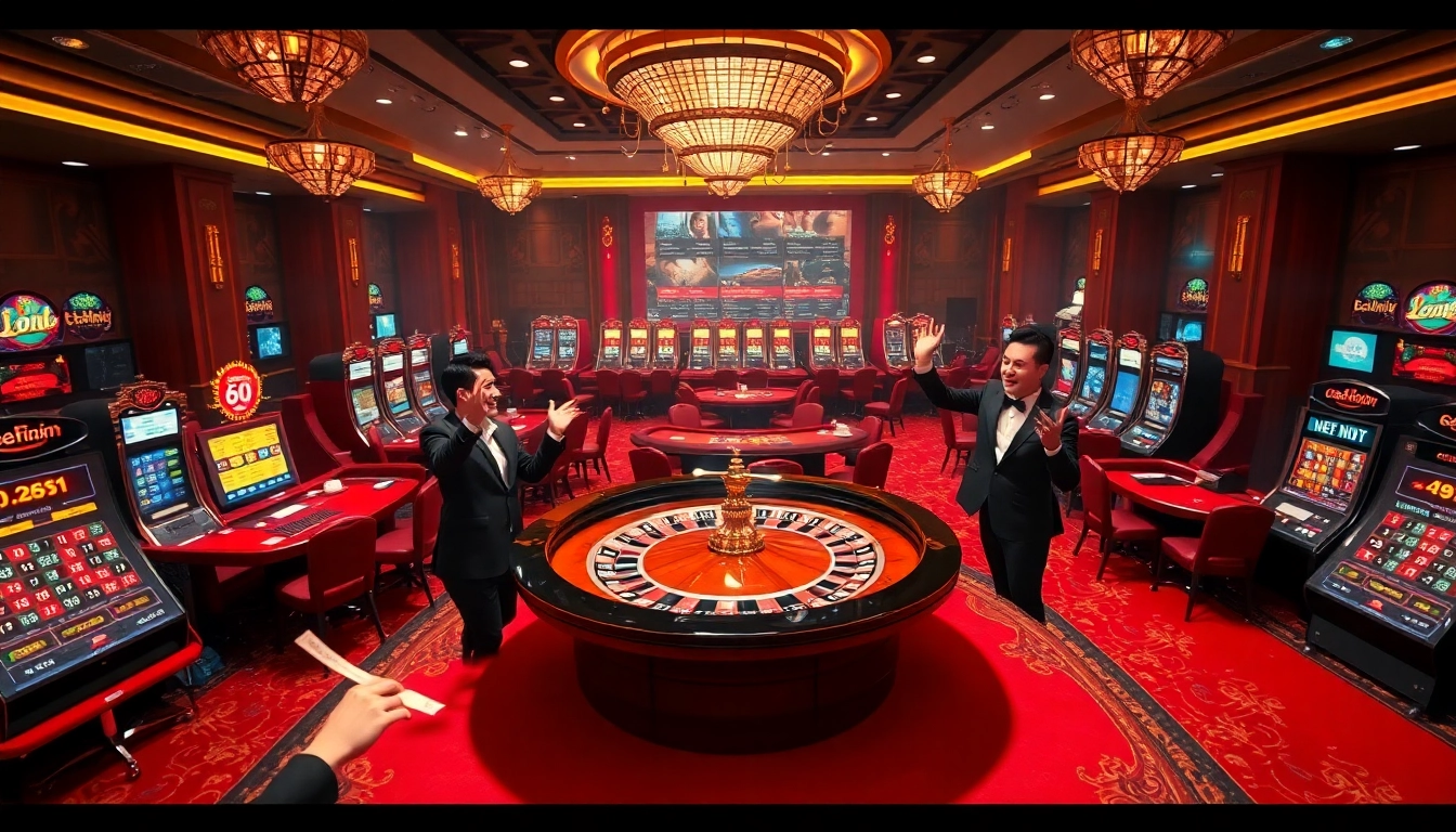 Exciting casino scene showcasing lô đề uy tín with players engaged in high-stakes gambling.