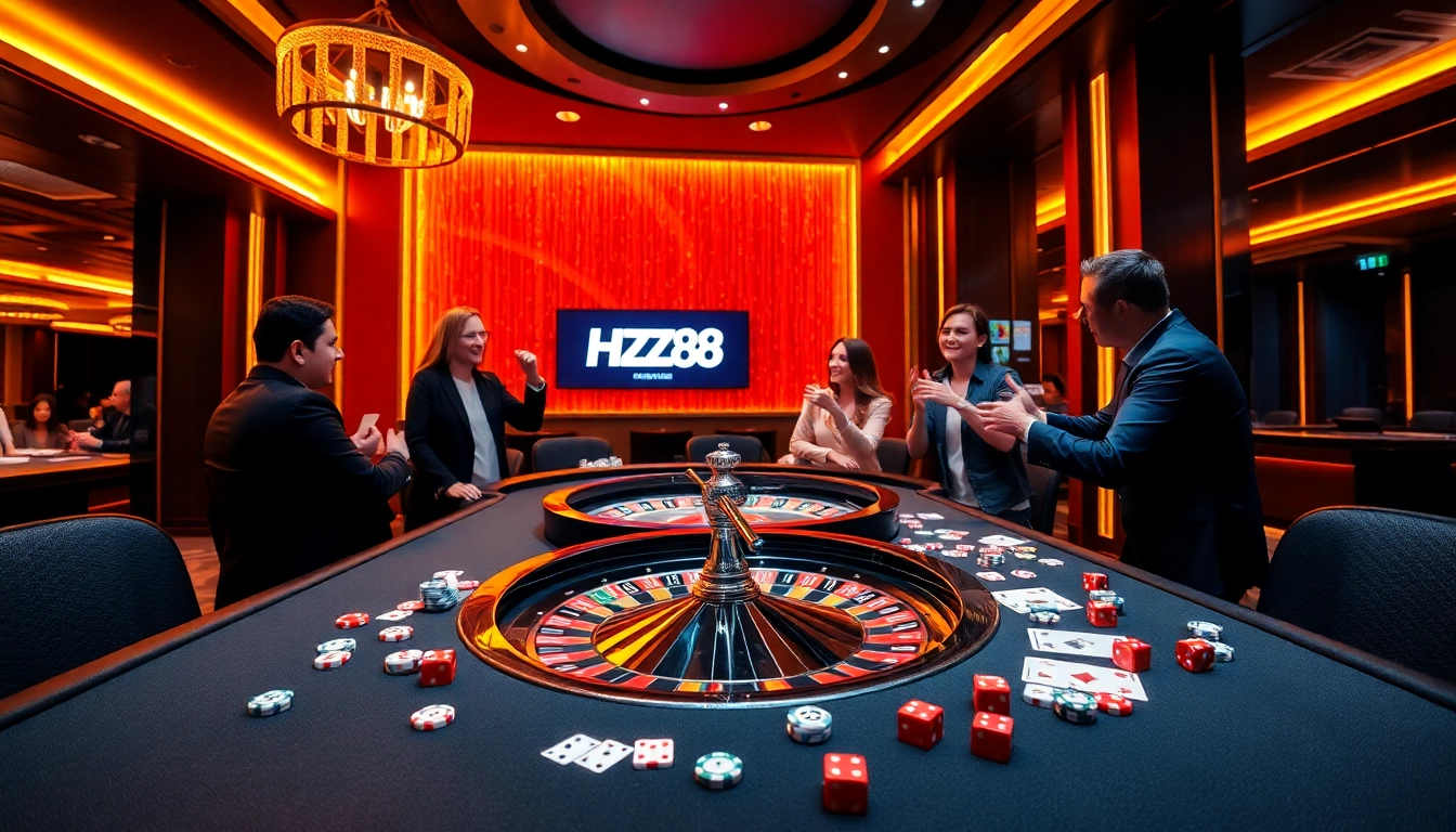 Experience the excitement at HZ88 casino with vibrant tables and thrilling gaming action.