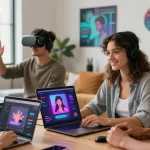 Engaging interaction with sex chat ai in a modern digital work environment.