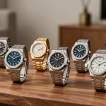 Showcase of luxury replica watches highlighting craftsmanship and elegance in a sophisticated setting.